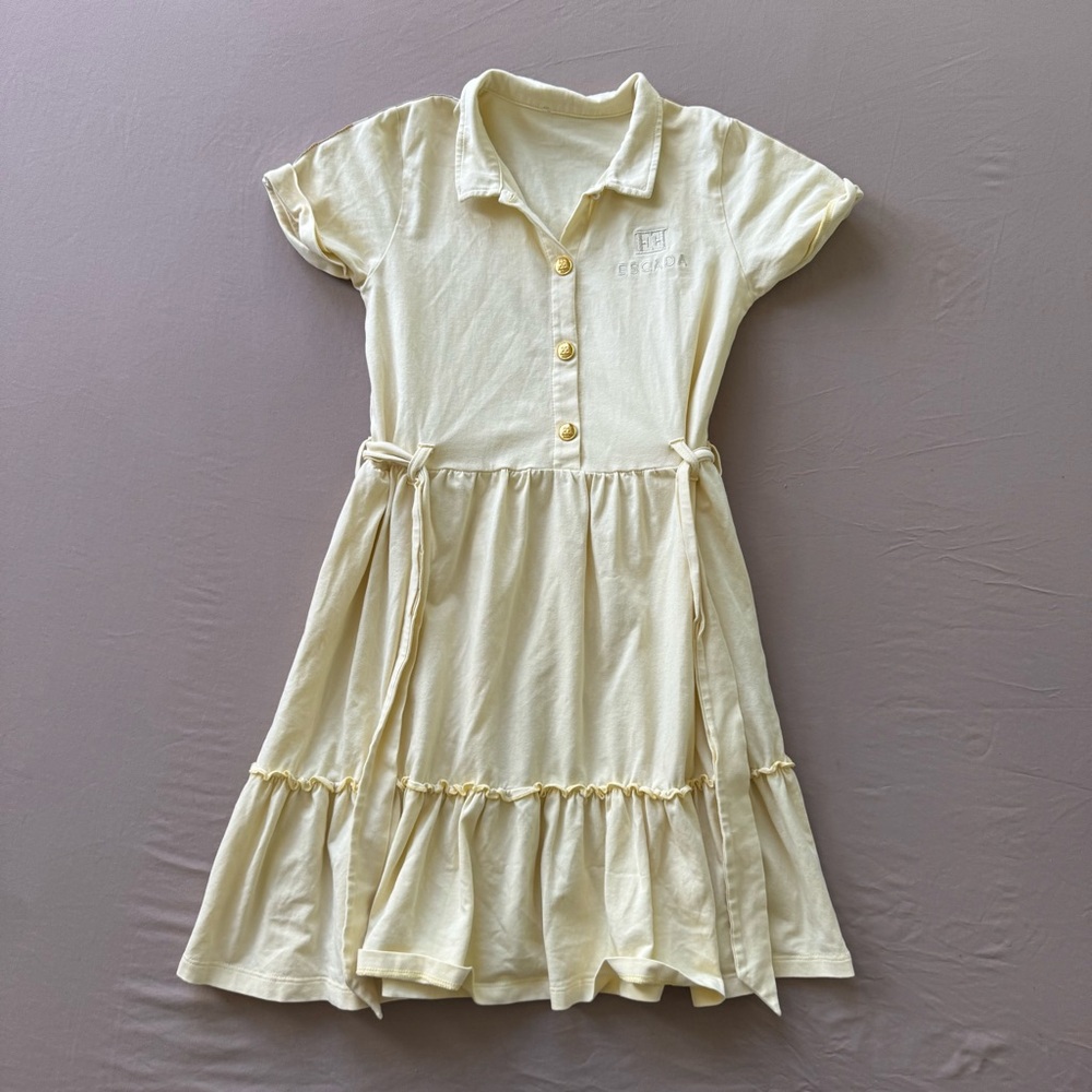 Girls ESCADA Embroidered Ruffle Dress